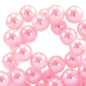 Perles en verre cir&eacute;es 8 mm Top Quality Rose clair