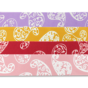 M&eacute;lange de 4 bandanas Violet-jaune ocre-rouge-rose clair