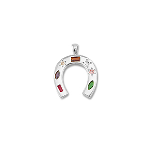 M&eacute;tal TQ laiton breloques fer &agrave; cheval Argent&eacute;