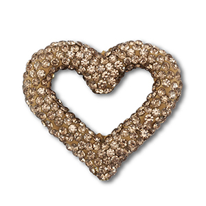 Perles boh&egrave;me coeur Taupe brown