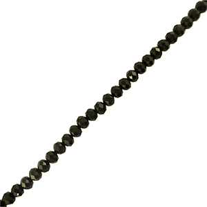 Perles &agrave; facettes 4x3mm disque Heishi Noir