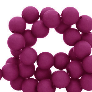Perles acryliques 4 mm Rouge vin de baies