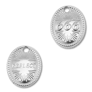 BY31&reg; Breloque en acier Inox num&eacute;ros des anges 666 / reflect Argent&eacute;