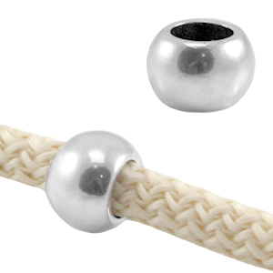 Perles en m&eacute;tal DQ 10mm Argent&eacute; antique