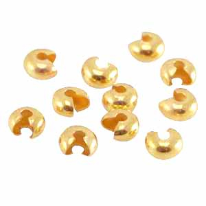 Appr&ecirc;ts en m&eacute;tal DQ cache perles &agrave; &eacute;craser pour perles 4mm Dor&eacute; (sans nickel)