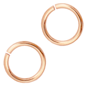 Appr&ecirc;ts en m&eacute;tal DQ anneau bris&eacute; 10.5mm Dor&eacute; ros&eacute; (sans nickel)