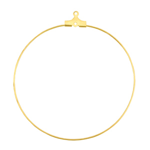 Supports boucles d'oreilles cr&eacute;oles 50mm en m&eacute;tal DQ Dor&eacute; (sans nickel)