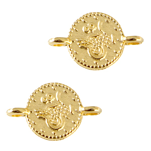 Breloques en m&eacute;tal DQ connecteur pi&egrave;ces de monnaies Dor&eacute; (sans nickel)