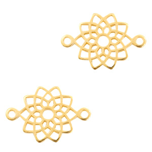 Breloques en m&eacute;tal DQ connecteur mandala Dor&eacute; (sans nickel)