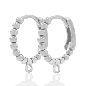 Appr&ecirc;ts en m&eacute;tal DQ boucles d'oreilles dormeuses avec anneau Argent&eacute; antique (sans nickel)