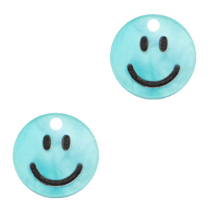 Breloques Plexx smiley Bleu tiffany brillant