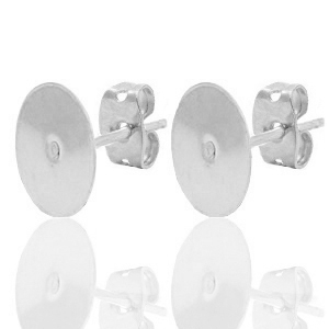 Appr&ecirc;ts en m&eacute;tal DQ puce d'oreille 10mm Argent&eacute; antique (sans nickel
