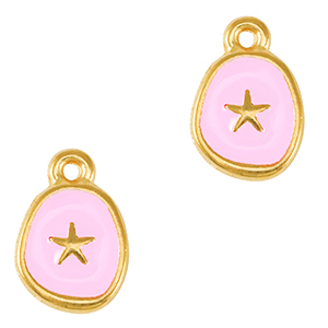 Breloques en m&eacute;tal DQ &eacute;toile de mer Dor&eacute;-rose lilas (sans nickel)