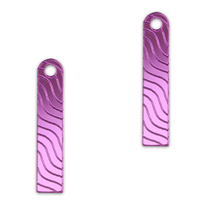 Pendentifs accroche-regard barre vague Violet lilas m&eacute;tallique