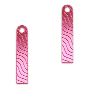 Pendentifs accroche-regard barre vague Violet magenta m&eacute;tallique