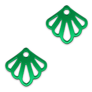 Pendentifs accroche-regard coquille Vert kelly m&eacute;tallique