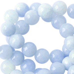 Pierres naturelles jade 6mm Bleu clair