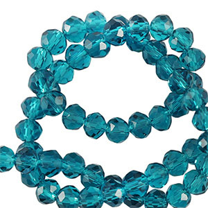 Perles &agrave; facettes 6x4mm disque Heishi Bleu pacifique
