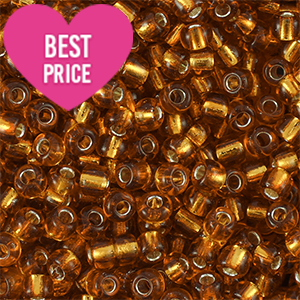 Perles de rocailles 12/0 (2mm) Marron cuivr&eacute; doublure argent&eacute;