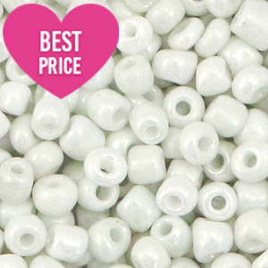 Perles de rocailles 8/0 (3mm) Blanc perle lumineux