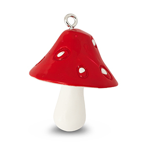 Pendentifs accroche-regard champignon Rouge-blanc