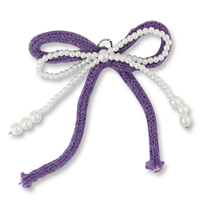 Pendentifs accroche-regard double n&oelig;ud Blanc-violet