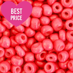 Perles de rocailles 12/0 (2mm) Rouge corail fluo