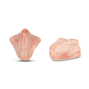 Perles tch&egrave;ques lily flower 9x8mm Transparent orange clair