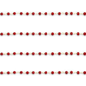 Appr&ecirc;ts en acier inox cha&icirc;ne maille jaseron rond Dor&eacute;-rouge