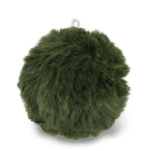 Pendentifs accroche-regard pompon Vert olive fonc&eacute;