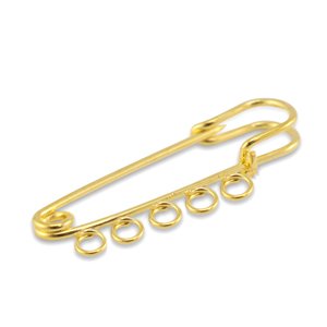 Appr&ecirc;ts en m&eacute;tal &eacute;pingle d&eacute;corative avec 5 anneaux Dor&eacute;