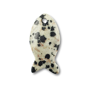 Pierres naturelles pendentifs  jaspe dalmatien poisson Greige-noir