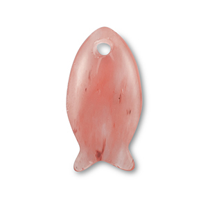 Pierres naturelles pendentifs Quartz poisson Transparent rouge corail