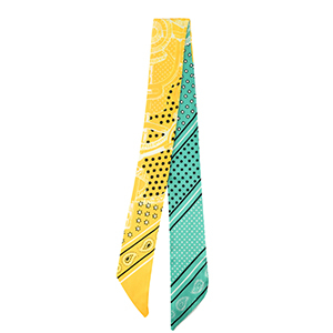 Bandana foulard avec &eacute;toile Turquoise vert-jaune