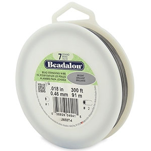 Beadalon stringing wire 7 strand 0.46mm Acier inox clair