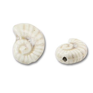 Perles en c&eacute;ramique coquille Blanc cass&eacute;