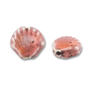 Perles en c&eacute;ramique coquille Rose vintage