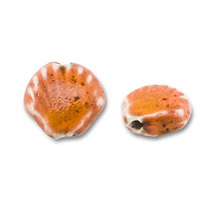 Perles en c&eacute;ramique coquille Orange