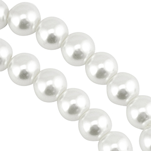 Perles en verre 10mm Blanc