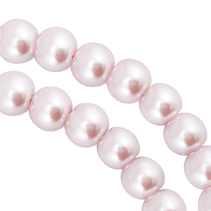 Perles en verre 6mm Pastel rose clair