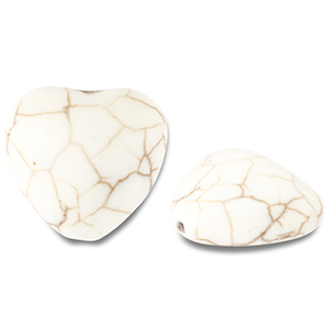 Perles en c&eacute;ramique c&oelig;ur Blanc cass&eacute;