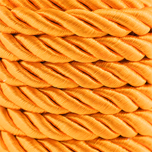 Cordon tendance torsad&eacute; 10mm Orange