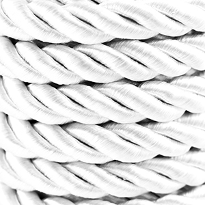 Cordon tendance torsad&eacute; 10mm Blanc