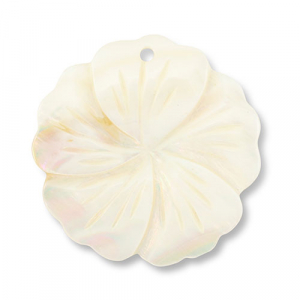 Pendentifs coquillage fleur Blanc (couleur naturelle)