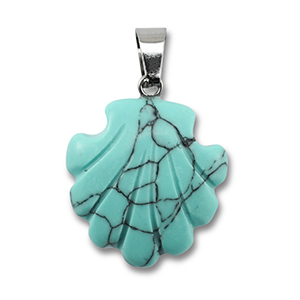 Pierres naturelles pendentifs verre coquille Turquoise bleu