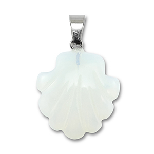 Pierres naturelles pendentifs verre coquille Transparent blanc