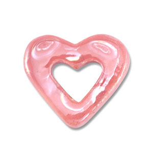 Perles en c&eacute;ramique DQ grecque c&oelig;ur Rose mauve