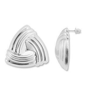 Boucles d'oreilles accroche-regard triangle Argent&eacute;