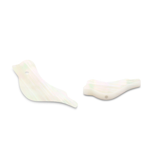 Perles coquillage oiseau Blanc (couleur naturelle)