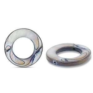 Perles coquillage 20mm rond Gris
